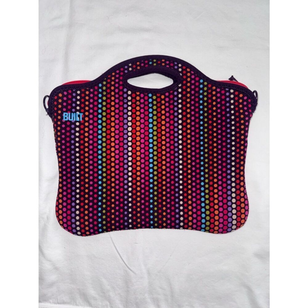 BUILT NY Neoprene Laptop Bag / Sleeve - Vibrant Polka Dot Microdot Pattern